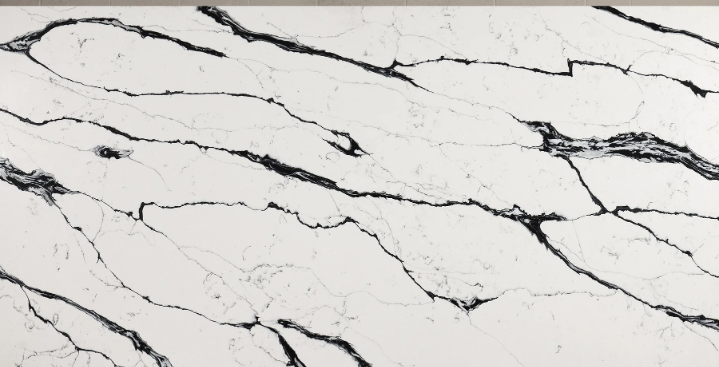 White Quartz Black Veins Slab